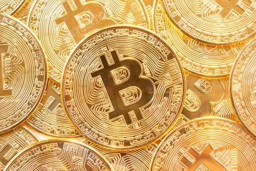 Preview: Bitcoins coins background. Crypto currency, bitcoin, BTC,