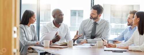 Preview: Shot of a group of businesspeople having a meeting in a boardroom at work