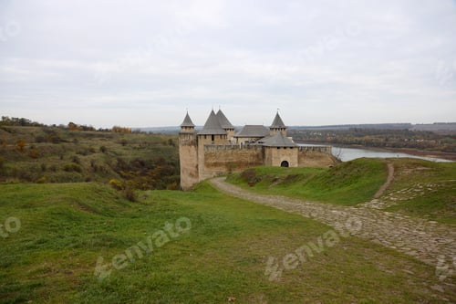 Preview: Khotyn fortess, castle in Ukraine in autumn. One of seven wonders of Ukraine.