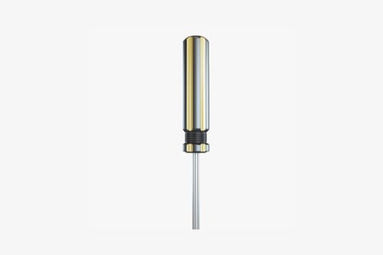 Preview: Cylindrical object with gold accents and rod extension