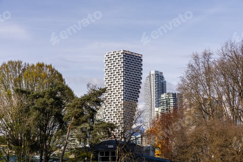 Preview: Modern Skyscrapers and Trees in False Creek, Vancouver, Canada