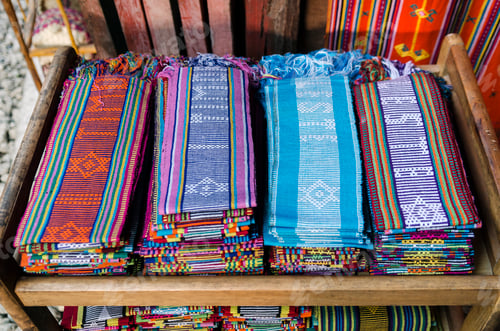 Preview: traditional woven tais fabric scarves in dili east timor leste