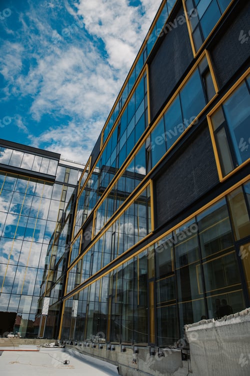 Preview: Office building under construction. Business center and office development