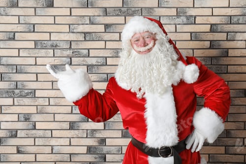Preview: Authentic Santa Claus on brick wall background
