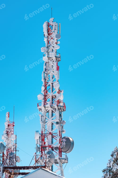 Preview: Telecommunication tower covered in snow