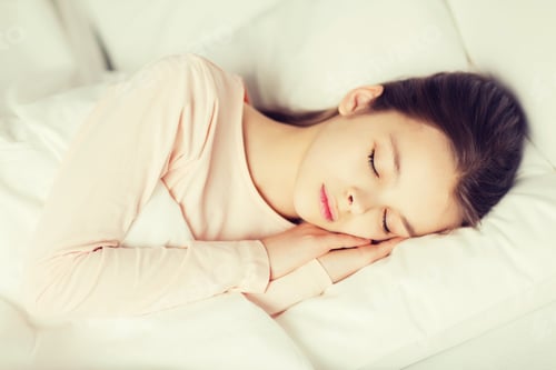Preview: girl sleeping in bed at home