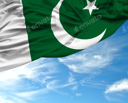 Preview: Pakistani Waving Flag On A Beautiful Day