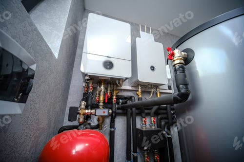 Preview: Modern electric boiler room in the house