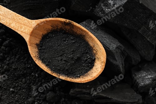 Preview: Natural wood or hardwood charcoal, close up