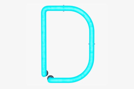 Preview: Glowing Neon Letter D Sign