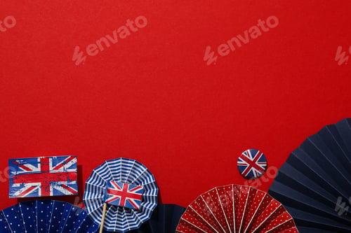 Preview: Big Ben and the British flag on a red background.