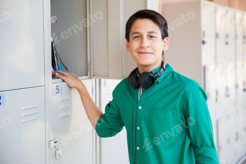 Preview: Handsome teenage boy at school