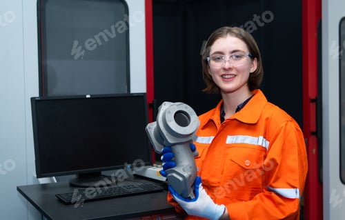 Preview: 3D printer print job that the technician must examine the details of the work piece