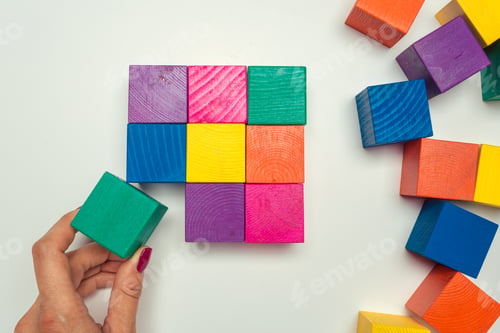 Preview: wooden blocks on the table