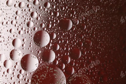 Preview: Red And Clear Liquid With Bubbles Under Macrophotography