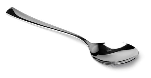 Preview: Silver spoon isolated on white background close up