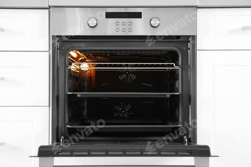 Preview: Open modern oven built in kitchen furniture