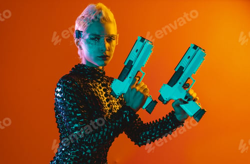 Preview: Representation of a bionic super human with advanced technology parts