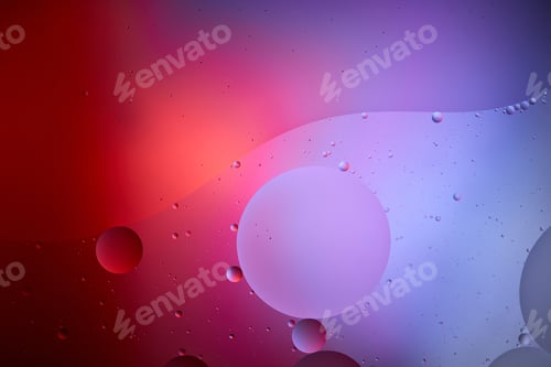Preview: abstract purple and red color texture from mixed water and oil bubbles
