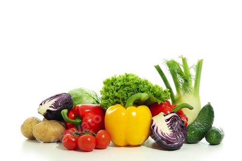 Preview: Group of vegetables isolated on white background