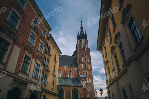 Preview: old town square, market, 23 April 2018 Krakow old town, summer, tourists street area