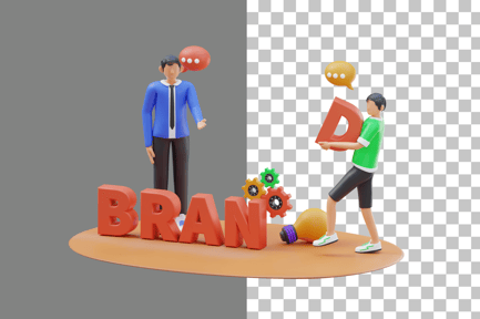 Preview: Brand Building 3D Illustration