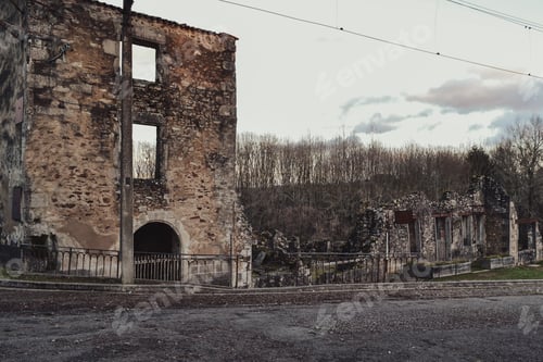 Preview: Destroyed building during World War 2 in Oradour- sur -Glane France