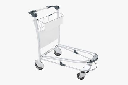 Preview: Airport Luggage Cart: Metal & Plastic Details