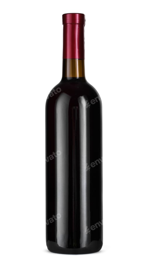 Preview: Wine bottle isolated on white background, front view