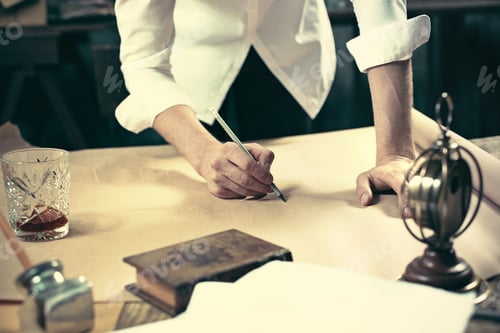 Preview: Architect Working On Drawing Table In Office