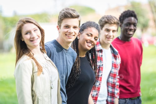 Preview: Multiethnic group of teenagers outdoor