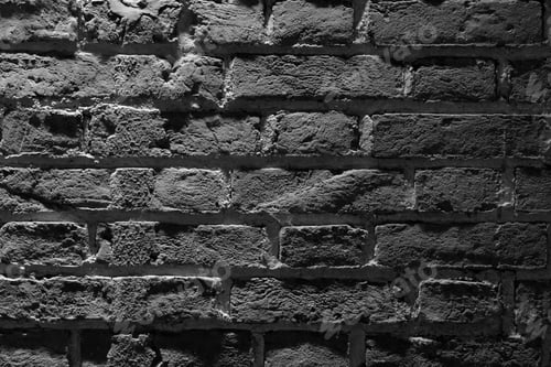 Preview: Black brick wall texture background. Pattern of weathered old cracked brickwall.