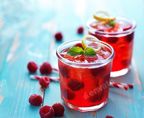 Preview: colorful raspberry cocktail drink