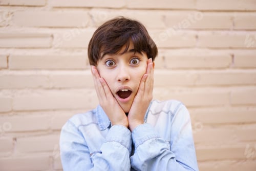 Preview: A Surprised Young Girl Expressing Her Excitement with Genuine Emotion and Enthusiasm