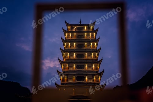 Preview: Wulingyuan pagoda in a frame