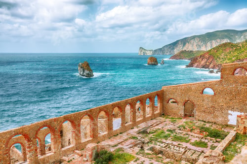 Preview: Astonishing spring view of ancient ruins of Laveria Lamarmora (Miniera di Nebida).