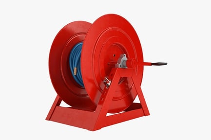 Preview: Red Fire Hose Reel with Blue Hose