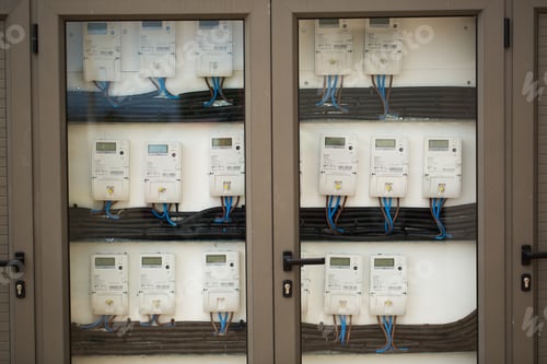 Preview: Smart domestic electricity meter isolated on white with clipping path