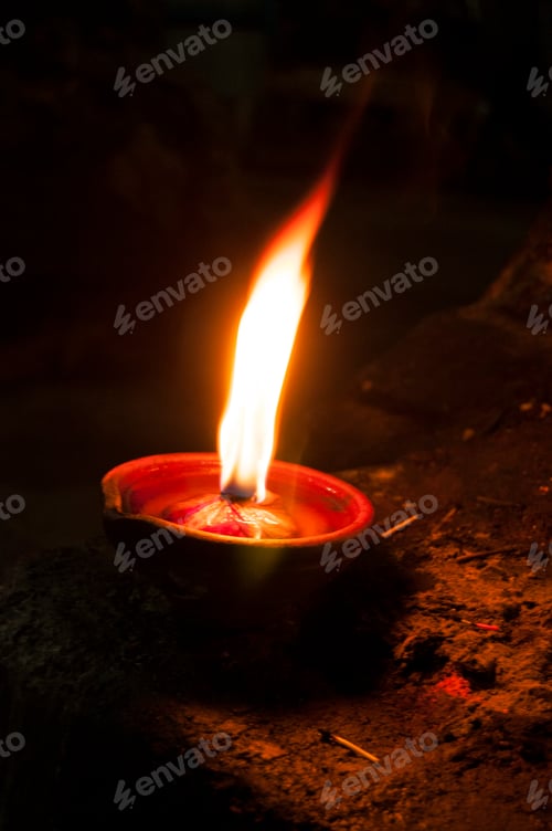 Preview: Firing diya in temple for prayer worship