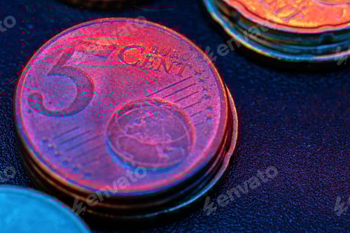 Preview: Euro coin on stock chart. Financial investment concept