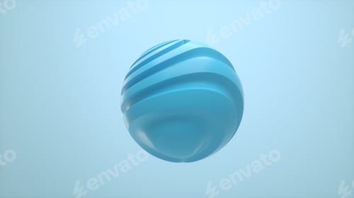 Preview: Pastel colored sphere with twisted lines on an isolated background. Minimalist design