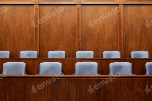 Preview: Empty Jury Seats in Courtroom