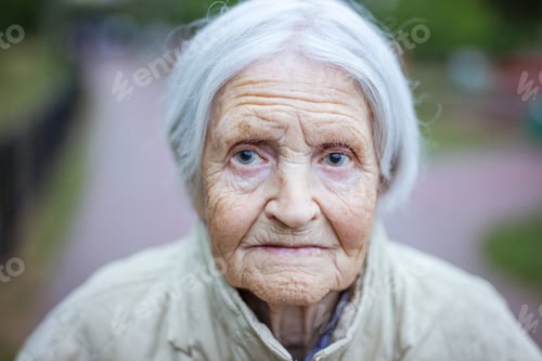 Preview: Portrait of senior woman looking at camera