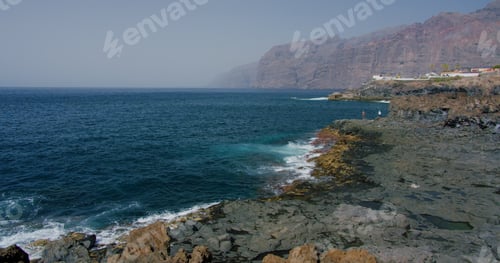 Preview: Acantilados de Los Gigantes Tenerife from coastline, Atlantic Ocean.