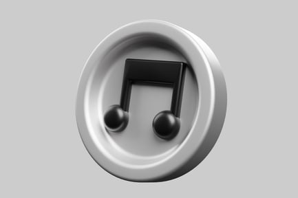 Preview: Bold round music note button