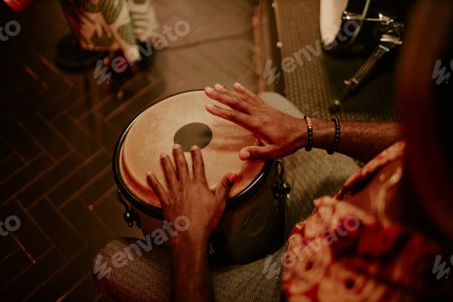 Preview: Unrecognizable Black Man Playing Conga