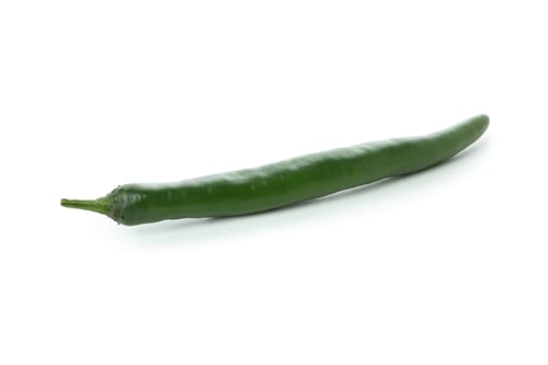 Preview: Green hot pepper isolated on white background