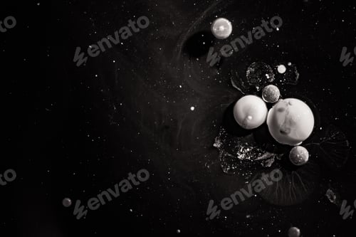 Preview: Paint in water. Amazing macro photography in the form of space and planets.