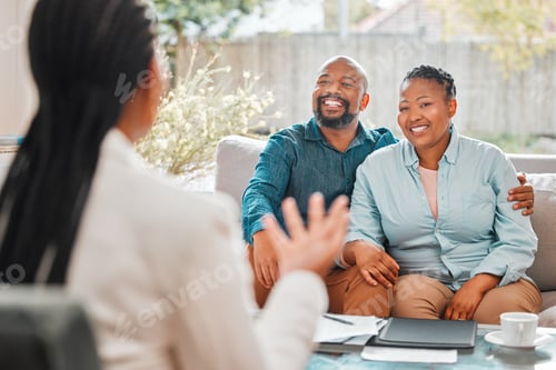 Preview: The best weve ever seen. Shot of a mature couple meeting with their insurance agent.