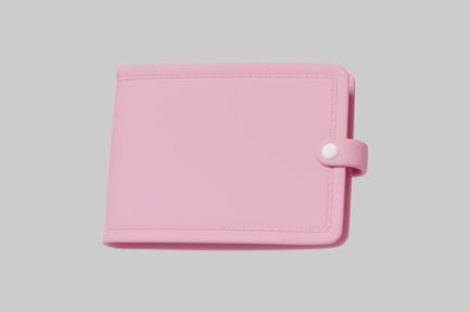 Preview: Pink wallet with white button.